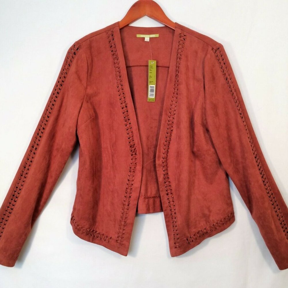 GIANNI BINI Gia Russet Faux Suede JACKET  SIZE M